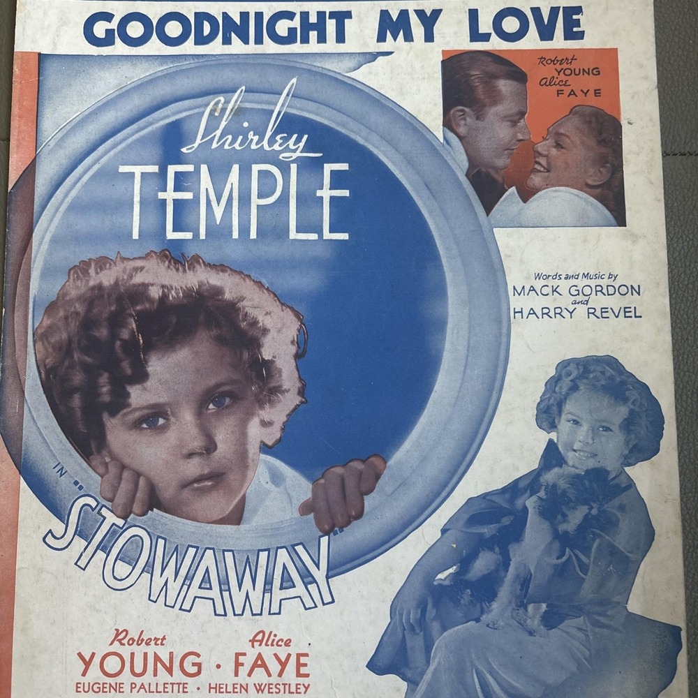 Goodnight My Love 1936 Vintage Sheet Music From Film Stowaway Shirley Temple